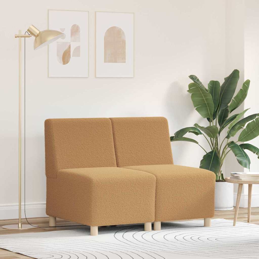 Modular Sofa Unit Armless 2 pcs Beige 55 x 74 x 82 cm